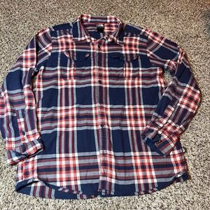 The North Face Flannel‎ Shirt Plaid Button Up Long Sleeve Outdoor Mens XL